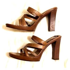 Delman snakeskin sandals size 8.5